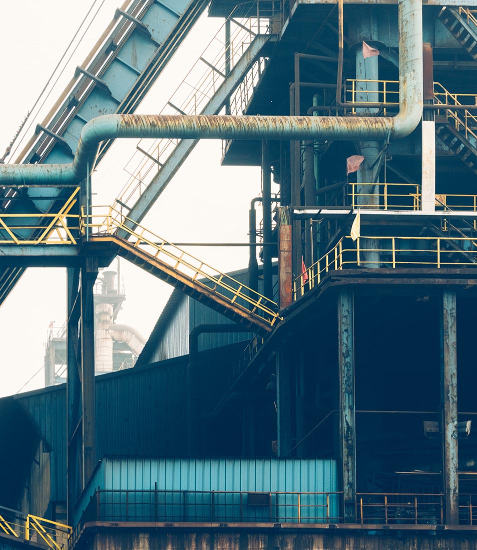 interior view of a steel factory